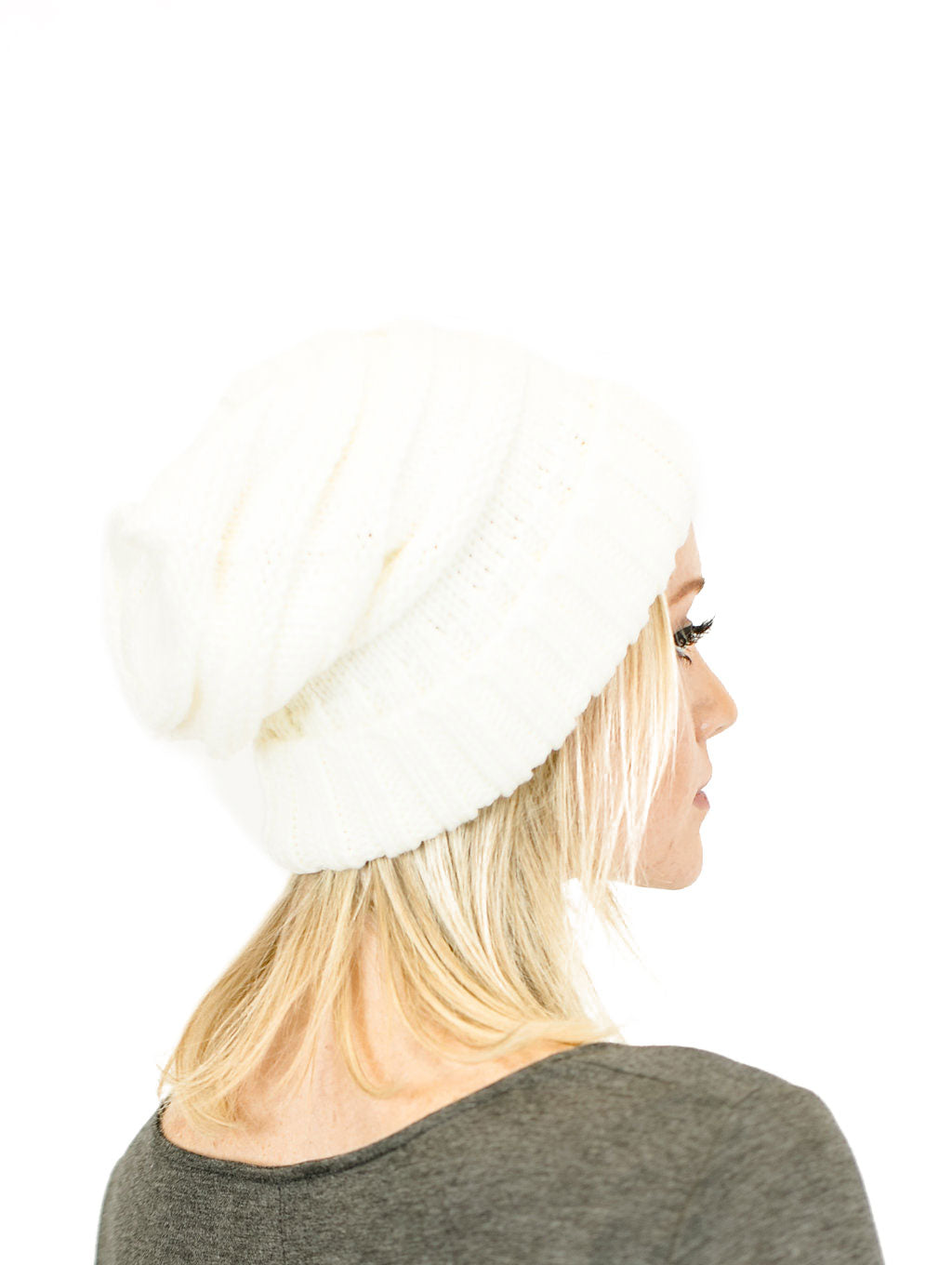 Unisex Solid Oversized Slouchy Knit Beanie