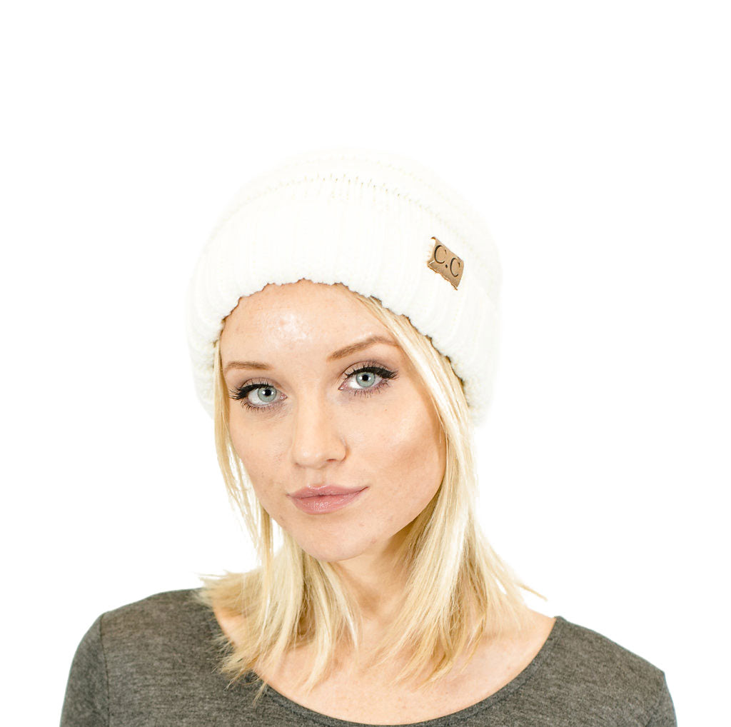 Unisex Solid Oversized Slouchy Knit Beanie