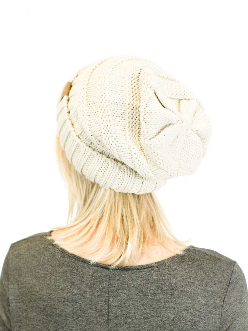 Unisex Solid Oversized Slouchy Knit Beanie