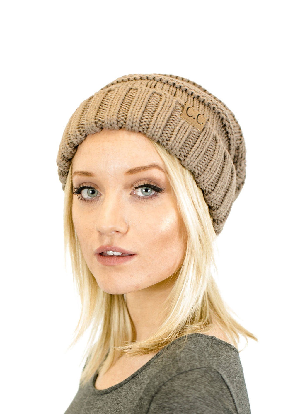 Unisex Solid Oversized Slouchy Knit Beanie