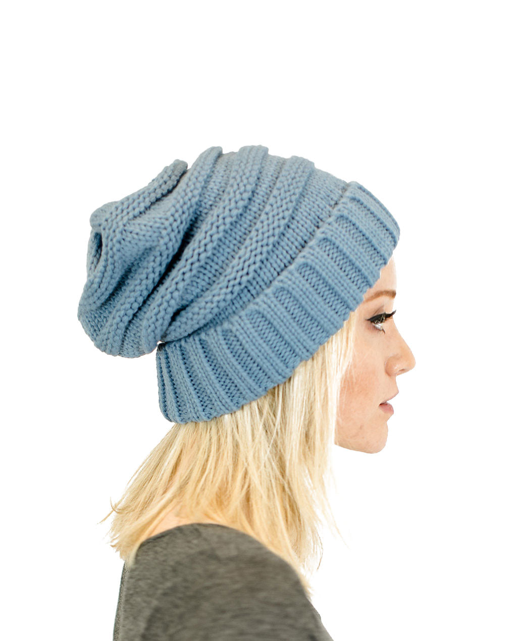 Unisex Solid Oversized Slouchy Knit Beanie