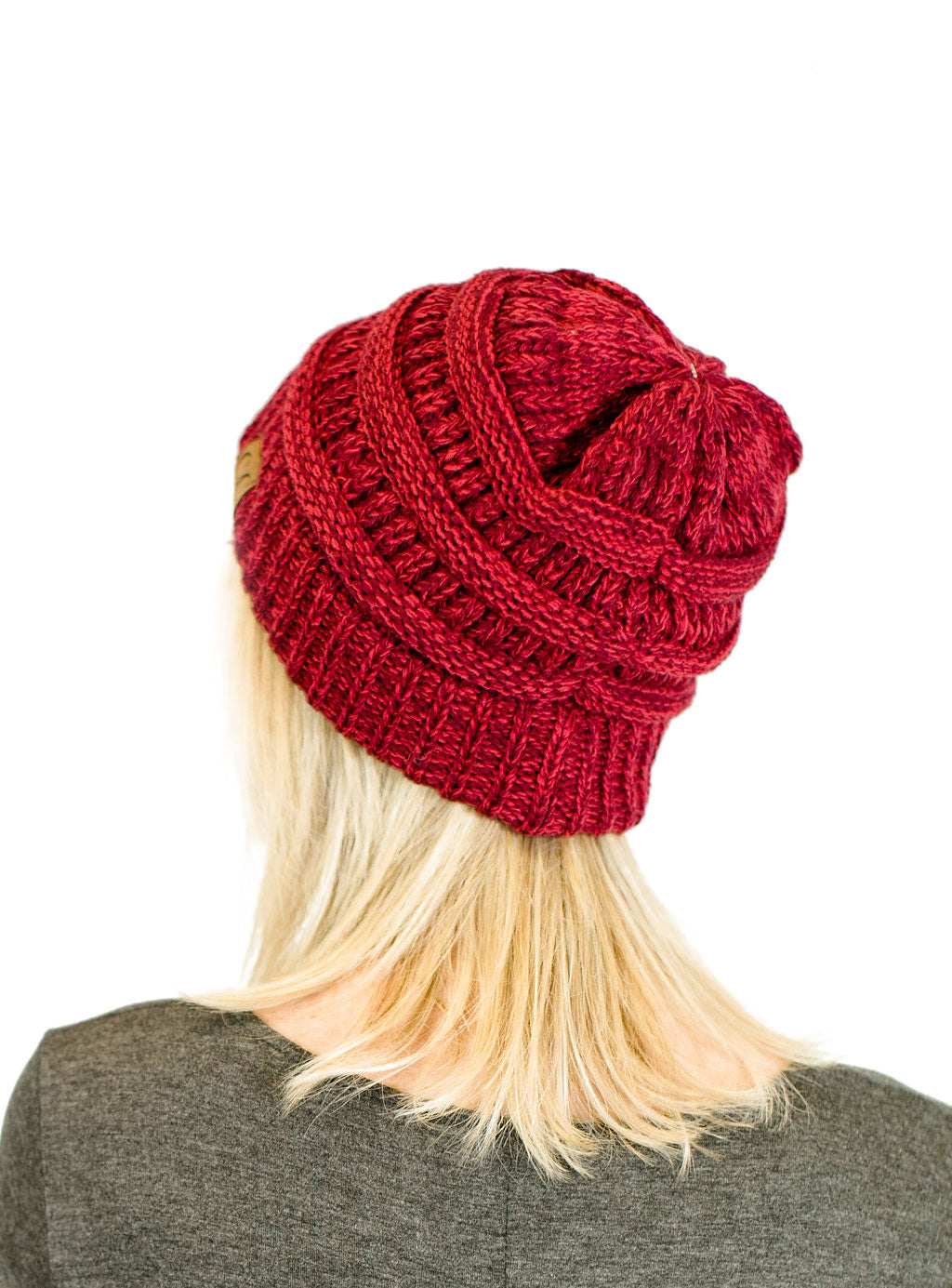C.C. Two-Toned Unisex Soft Stretch Knit Slouchy Skull Beanie - Beanies Hats
