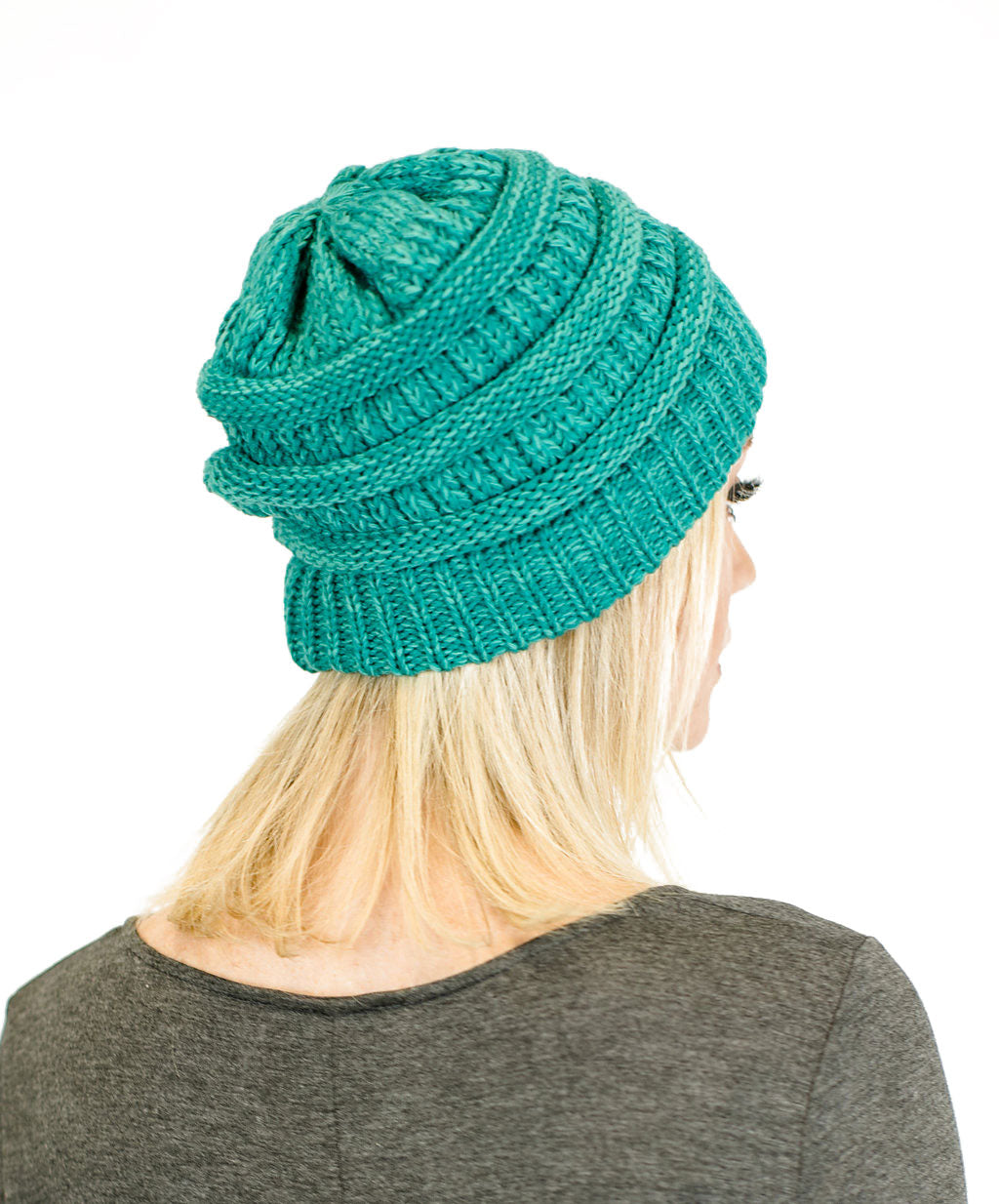 C.C. Two-Toned Unisex Soft Stretch Knit Slouchy Skull Beanie - Beanies Hats