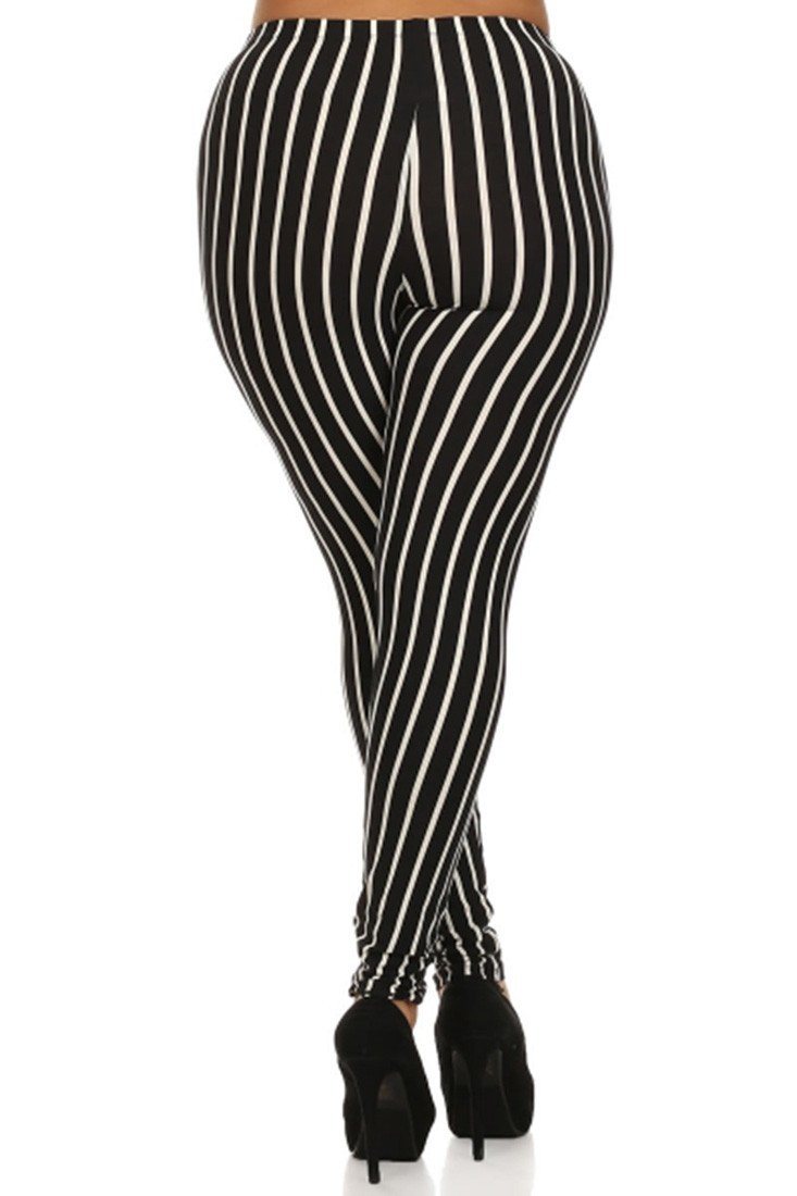 Niobe Clothing Pinstripe Design Leggings Plus Size - ps_printleggings