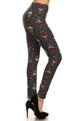 Niobe Clothing Pirate Skull Print Lined Leggings - leggings