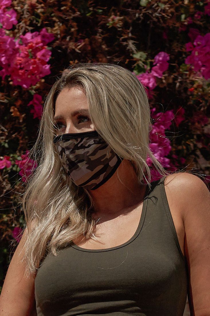 Niobe Clothing Unisex Reusable Cotton Cloth Army Camo Face Mask - Fashion Face Masks Face Mask