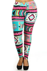 Niobe Clothing Retro Design Plus Size Leggings - leggings