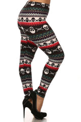 Niobe Clothing Multicolor Skull Design Plus Size Leggings - leggings