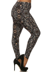 Niobe Clothing Black Symmetry Design Plus Size Leggings - leggings