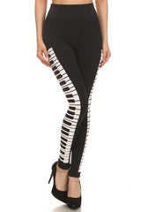 Niobe Clothing Piano Keys Graphic Print Lined Leggings - leggings