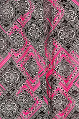 Niobe Clothing High Waist Fold Over Wide Leg Palazzo Pants (Pink Diamonds) - pants