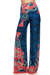 Niobe Clothing High Waist Fold Over Wide Leg Gaucho Palazzo Pants (Odyssey) - pants