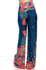 Niobe Clothing High Waist Fold Over Wide Leg Gaucho Palazzo Pants (Odyssey) - pants
