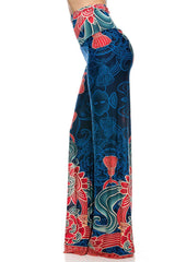 Niobe Clothing High Waist Fold Over Wide Leg Gaucho Palazzo Pants (Odyssey) - pants