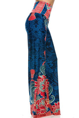 Niobe Clothing High Waist Fold Over Wide Leg Gaucho Palazzo Pants (Odyssey) - pants