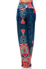 Niobe Clothing High Waist Fold Over Wide Leg Gaucho Palazzo Pants (Odyssey) - pants