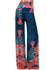 Niobe Clothing High Waist Fold Over Wide Leg Gaucho Palazzo Pants (Odyssey) - pants
