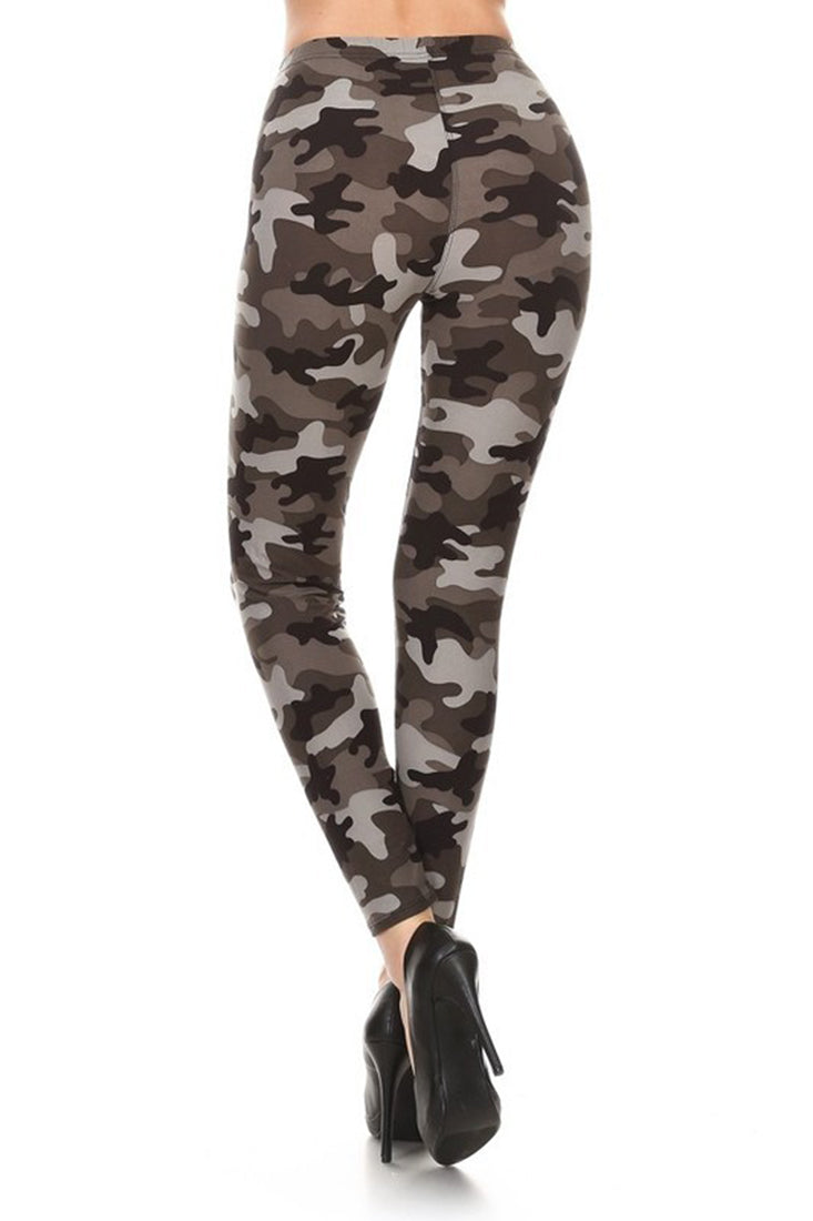 Niobe Clothing Grey Camo Leggings - Leggings leggings