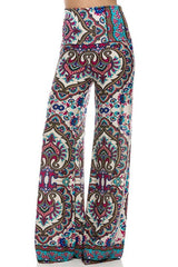 Niobe Clothing High Waist Fold Over Wide Leg Palazzo Pants (Desaturation) - pants