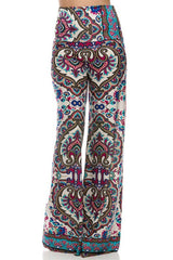 Niobe Clothing High Waist Fold Over Wide Leg Palazzo Pants (Desaturation) - pants