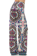 Niobe Clothing High Waist Fold Over Wide Leg Palazzo Pants (Desaturation) - pants