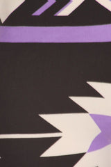 Niobe Clothing Purple Aztec Graphic Print Lined Leggings - leggings