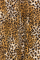 Niobe Clothing High Waist Fold Over Wide Leg Palazzo Pants (Leopard Print) - pants