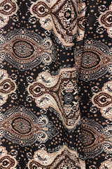 Niobe Clothing High Waist Foldover Boho Palazzo Pants (Bronze Baroque) - pants