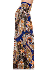 Niobe Clothing High Waist Foldover Boho Palazzo Pants (Dragonfly) - pants