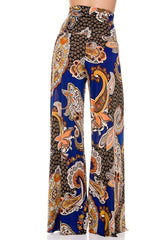 Niobe Clothing High Waist Foldover Boho Palazzo Pants (Dragonfly) - pants
