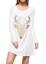 Reindeer Antler Glitter Long Sleeve Tunic Tunics- Niobe Clothing