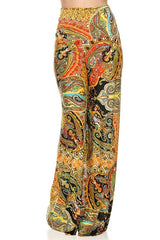 Niobe Clothing High Waist Foldover Boho Palazzo Pants (Daybreak) - pants