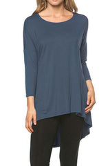 Azules Rayon Span 3/4 Sleeve Tunic Top - Tunics