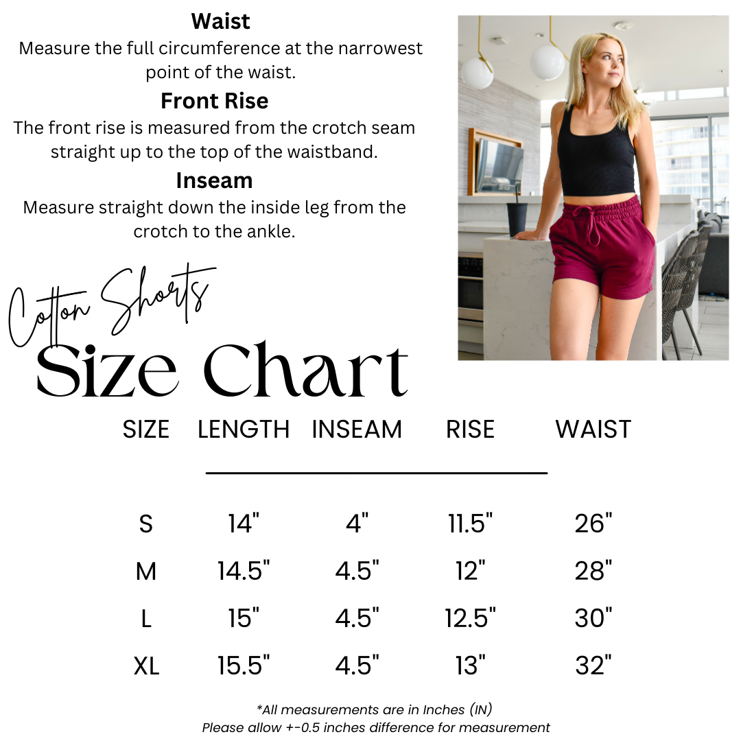 Zenana French Terry Drawstring Waist Shorts - Shorts sb_bottoms