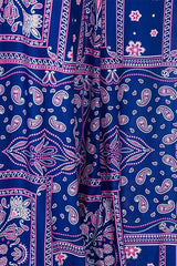 Niobe Clothing High Waist Fold Over Wide Leg Lounge Palazzo Pants (Purple Paisley) - pants