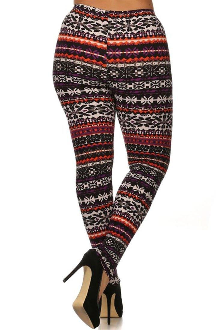 Niobe Clothing Sunrise Multi Design Plus Size Leggings - ps_printleggings
