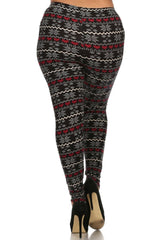 Niobe Clothing Pixel Snowflake Love Design Plus Size Leggings - leggings