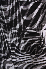 Niobe Clothing Animal Print Striped Full Length Banded Waist Foldover Maxi Skirt (Zebra) - Skirts