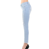 Wax Distressed Slim Fit Stretchy Skinny Jeans - pants