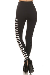 Niobe Clothing Piano Keys Graphic Print Lined Leggings - leggings
