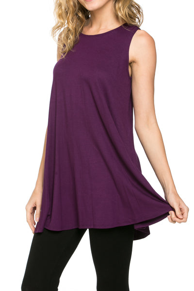 Azules Sleeveless A-line Tank Tunic - Tunics f_tops