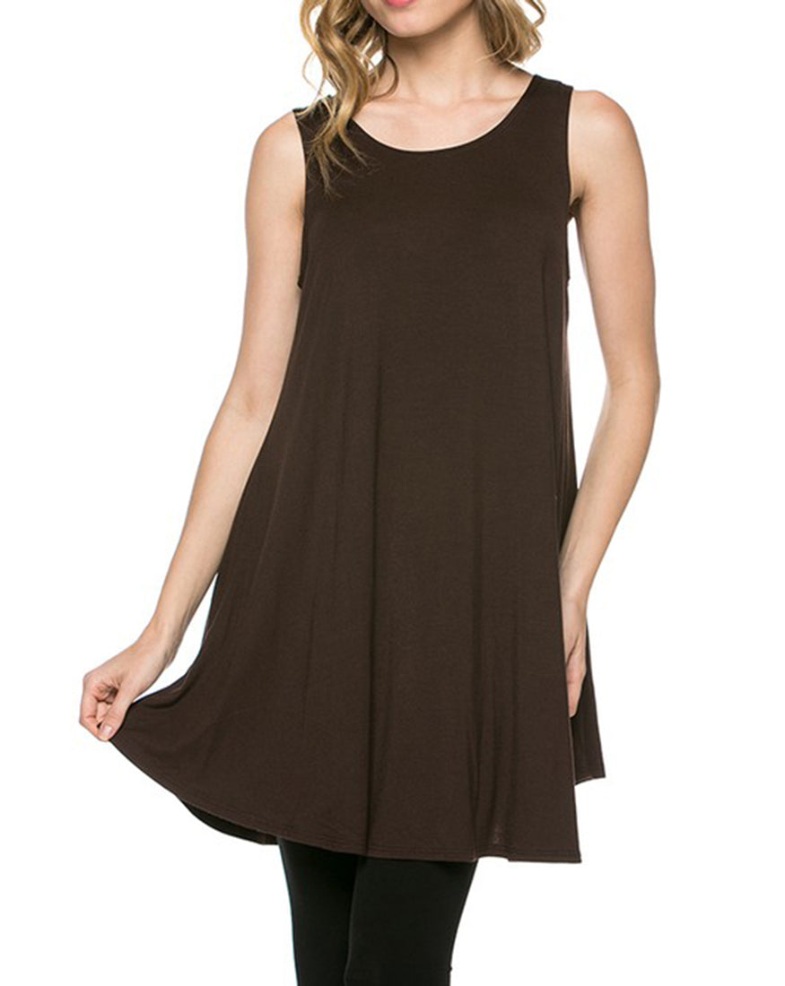 Azules Sleeveless A-line Tank Tunic - Tunics f_tops
