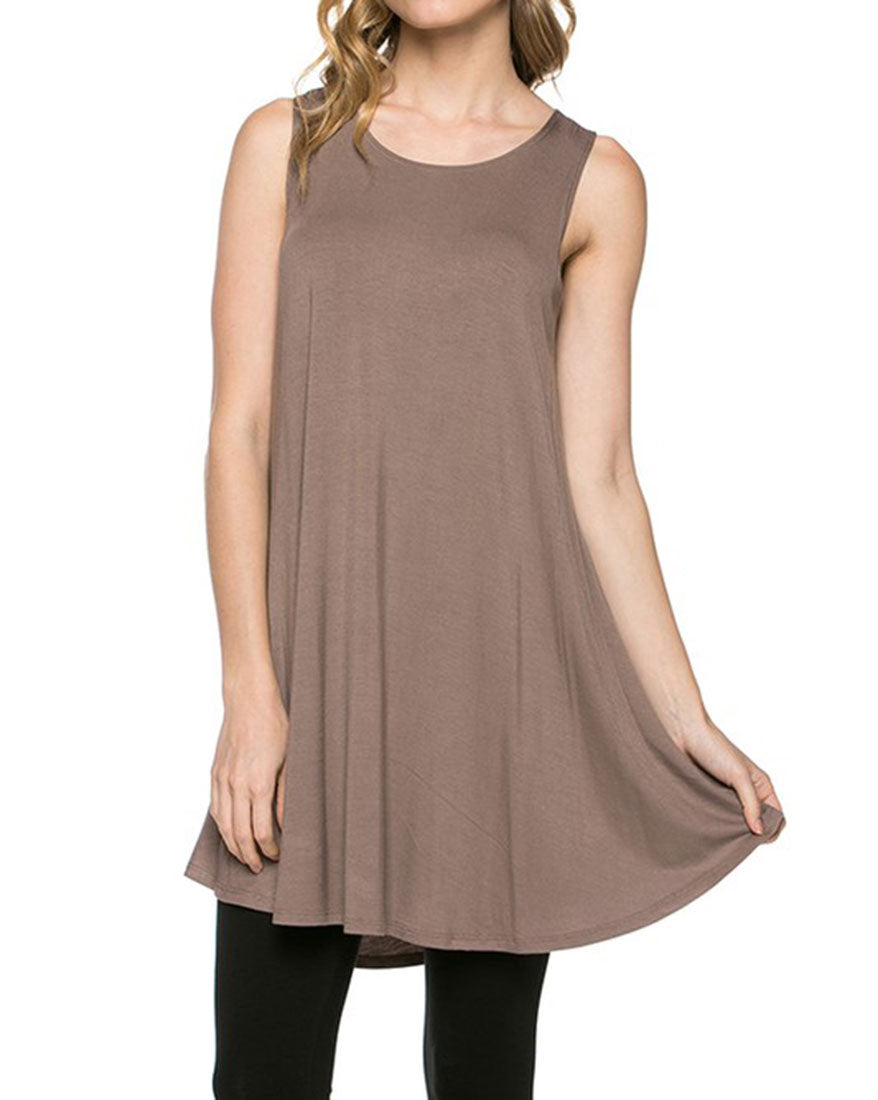Azules Sleeveless A-line Tank Tunic - Tunics f_tops