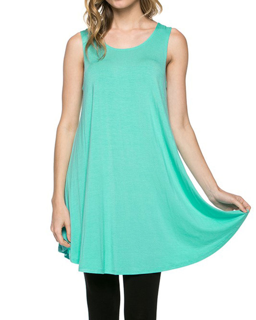 Azules Sleeveless A-line Tank Tunic - Tunics f_tops