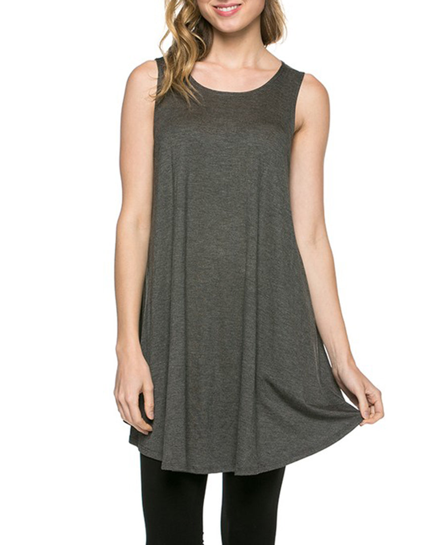 Azules Sleeveless A-line Tank Tunic - Tunics f_tops