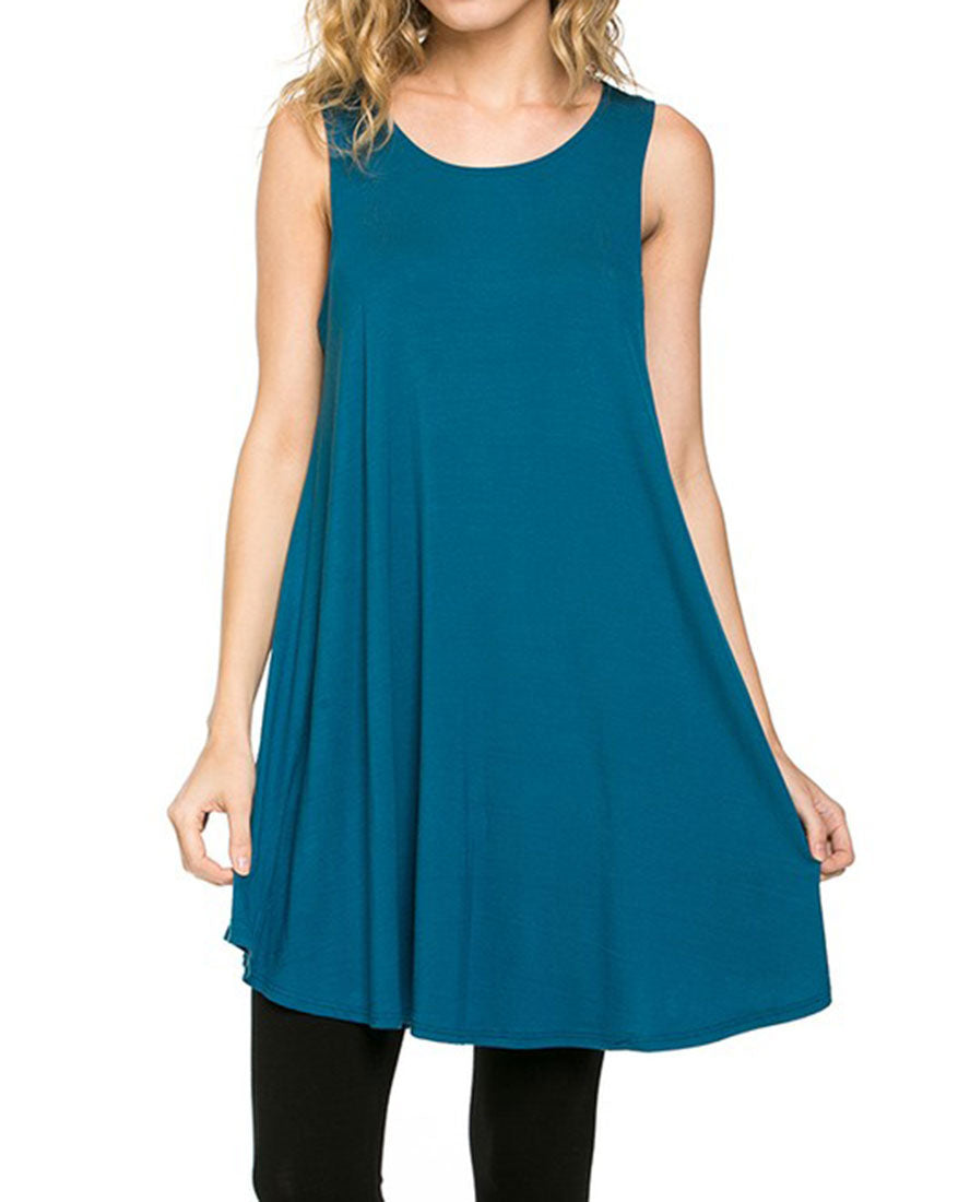Azules Sleeveless A-line Tank Tunic - Tunics f_tops