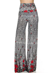 Niobe Clothing High Waisted Fold Over Wide Leg Gaucho Palazzo Pants (Graphite) - pants
