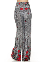 Niobe Clothing High Waisted Fold Over Wide Leg Gaucho Palazzo Pants (Graphite) - pants