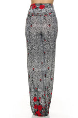 Niobe Clothing High Waisted Fold Over Wide Leg Gaucho Palazzo Pants (Graphite) - pants