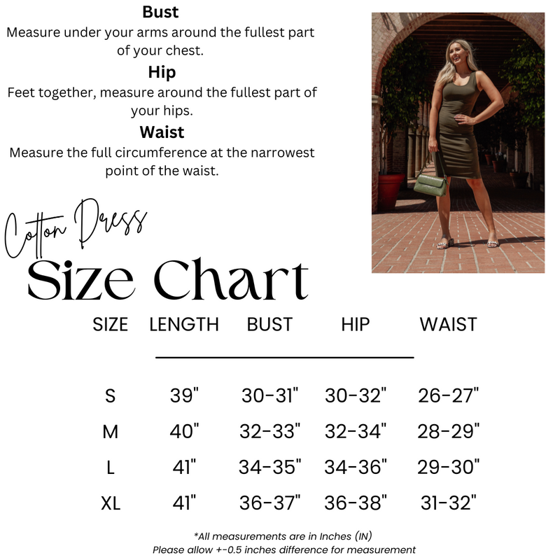 Cotton Sleeveless Bodycon Tank Knee Length Midi Dress – Niobe Clothing